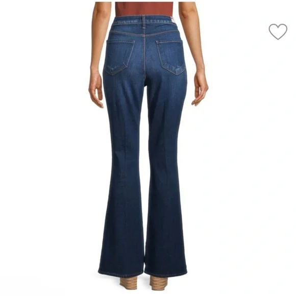 L'AGENCE Bell High-Rise Flare Marty Women Sz 30 Indigo bell Bottom Stretch Jeans - Picture 2 of 10